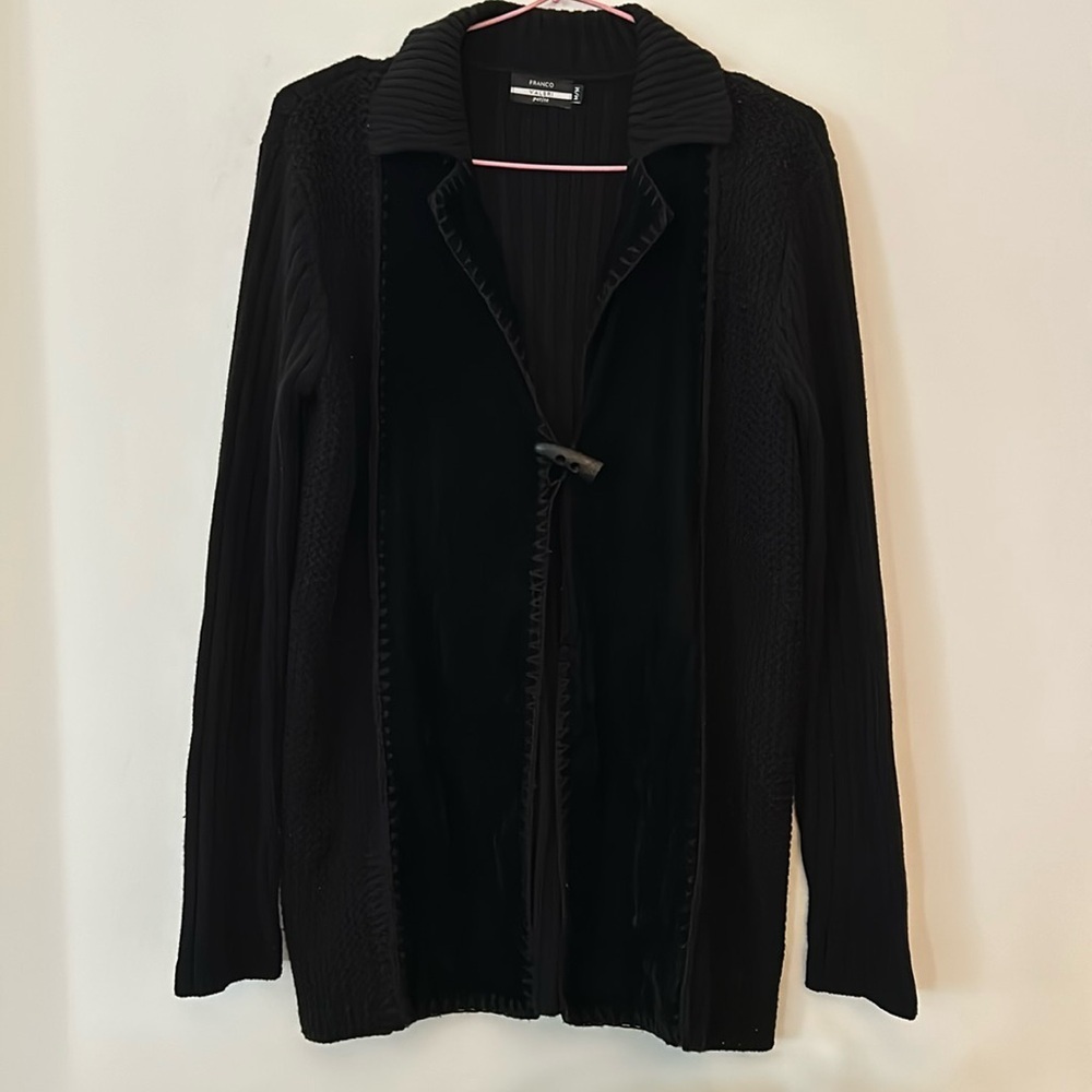 Franco Valerie black cardigan with bone button